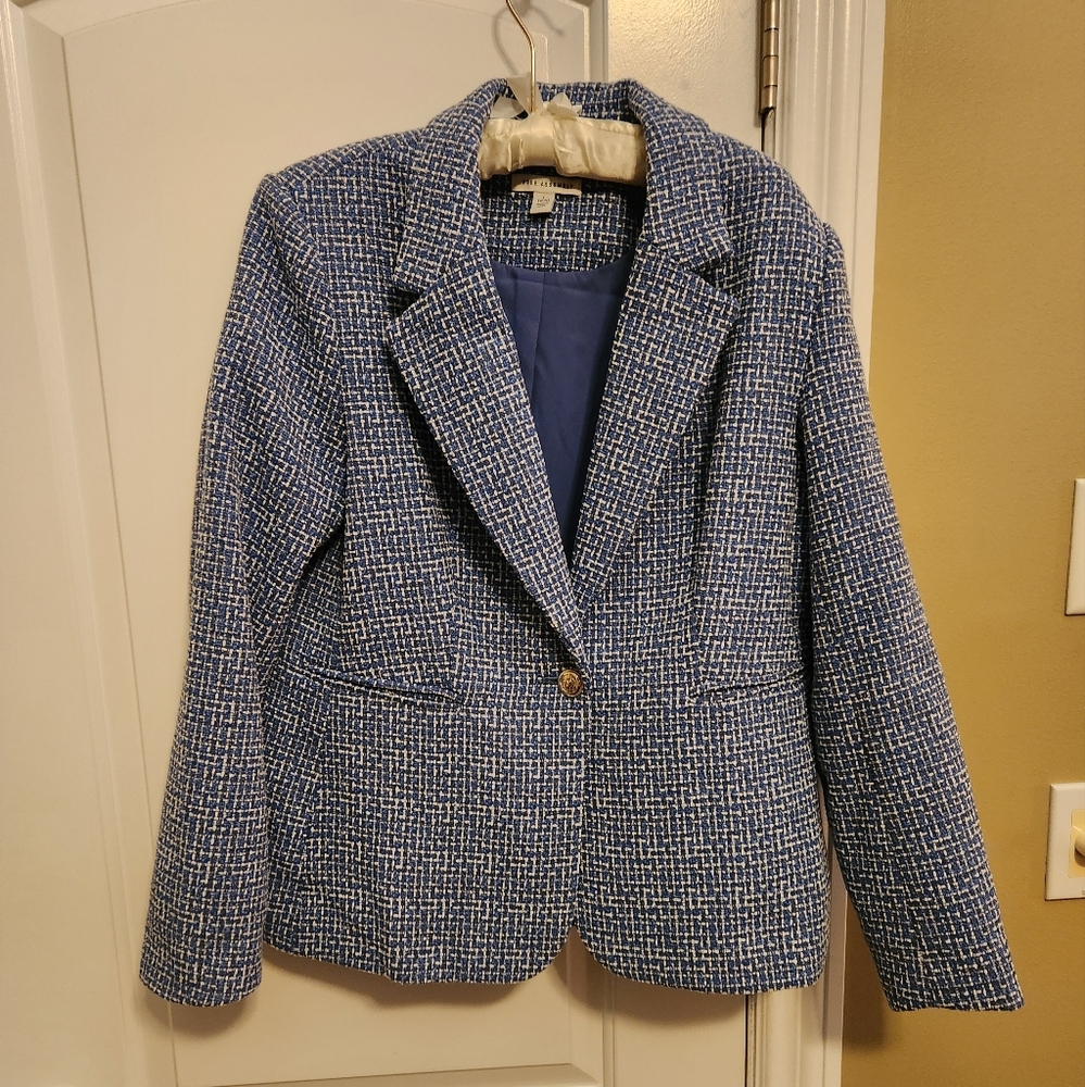 Free Assembly Blue Tweed Women's Blazer